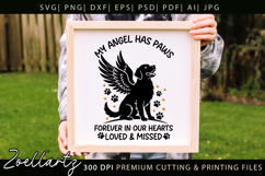 Dog Memorial SVG for Cricut My Angel Has Paws Farmhouse Sign Product Image 4