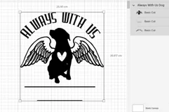 Dog Memorial Ornament SVG Angel Dog Christmas Round Ornament