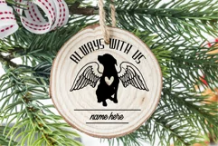 Dog Memorial Ornament SVG Angel Dog Christmas Round Ornament
