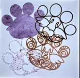 3D Layered Dog with Wings and Heart inside Paw Lasercut Product Image 6