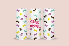 dog mom dog paw bones dog mama dog lover skinny tumbler sublimation design for 20oz and 30oz skinny tumbler sublimation wrap
