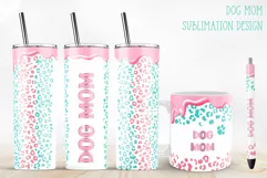 dog mom leopard sublimation for tumbler and mug