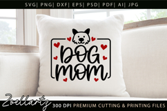 Dog Mom SVG Paw Prints Mothers Day T-shirt Mug Pillow Design Product Image 4