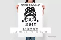 Dog Mom SVG PNG DXF | Messy Bun SVG | Dog Lover Gift Product Image 2