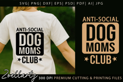 Anti-Social Dog Mom SVG DXF Mothers Day SVG Paw Prints SVG Product Image 1