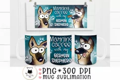 german shepherd dog png shown on a mug