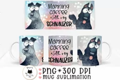 schnauzer dog mug wrap shown on a mockup