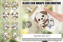 Glass Can Wraps Dog New Year Product Image 1