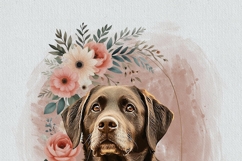 Pet Portrait with Watercolor Flowers Product Image 3
