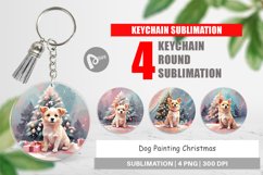 Keychain Dog Christmas Painting Product Image 1