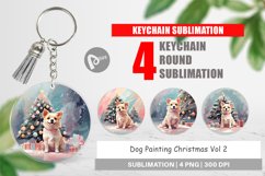 Keychain Dog Christmas Painting Product Image 1