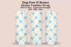 dog paw and bones dog mom dog lover dog mama skinny tumbler sublimation design for 20oz and 30oz skinny tumbler sublimation wrap