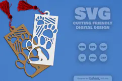 Golden Retriever - Dog's Paw Bookmark SVG Product Image 1