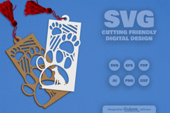 Doberman - Dog&#039;s Paw Bookmark SVG Product Image 1