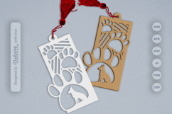 Siberian Husky - Dog&#039;s Paw Bookmark SVG Product Image 1