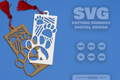 Siberian Husky - Dog&#039;s Paw Bookmark SVG Product Image 2