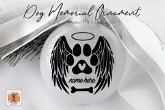 Dog Paw Christmas Memorial Ornament SVG Angel Wings Cut File