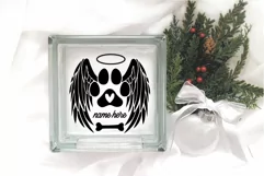 Dog Paw Christmas Memorial Ornament SVG Angel Wings Cut File