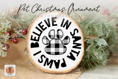 Dog Paw Christmas Ornament SVG Santa Paws Round Ornament 