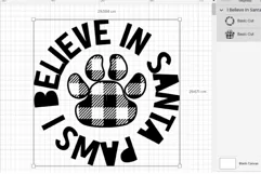 Dog Paw Christmas Ornament SVG Santa Paws Round Ornament