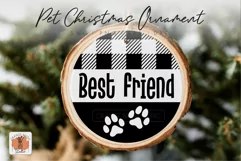Dog Paw Christmas Ornament SVG Xmas Round Ornament File 