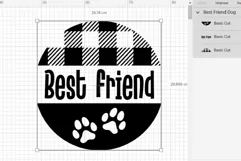 Dog Paw Christmas Ornament SVG Xmas Round Ornament File 