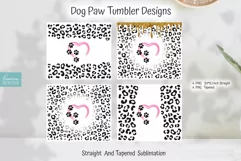 dog paw heart sublimation with animal print for 20 oz skinny tumbler