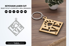Dog Paw Keychain SVG - Pet Lover Laser Cut File Product Image 1