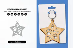 Dog Paw Keychain SVG - Pet Lover Laser Cut File Product Image 1