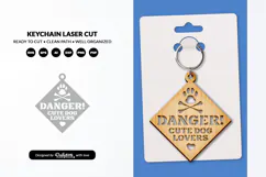 Dog Paw Keychain SVG - Pet Lover Laser Cut File Product Image 1
