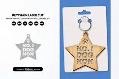 Dog Paw Keychain SVG - Pet Lover Laser Cut File Product Image 2