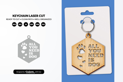 Dog Paw Keychain SVG - Pet Lover Laser Cut File Product Image 1