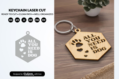 Dog Paw Keychain SVG - Pet Lover Laser Cut File Product Image 2
