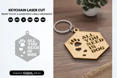 Dog Paw Keychain SVG - Pet Lover Laser Cut File Product Image 2