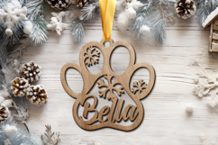 Dog Paw Print Christmas Ornament SVG File Product Image 2
