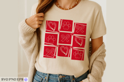 Valentine Pet Love SVG PNG EPS Dog Paw Heart Bow Design Product Image 4