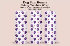dog paws hearts dog mama dog mom dog lover skinny tumbler sublimation design for 20oz and 30oz skinny tumbler sublimation wrap