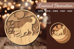 Dog Playing Ball Lasercut Decoration Product Image 1