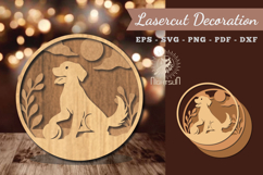 Dog Playing Ball Lasercut Decoration Product Image 1