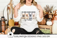 woman wearing a shirt with frenchie design