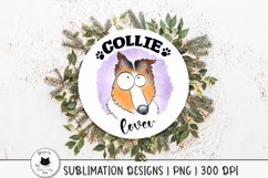 collie png design shown on a round sign