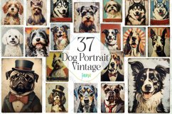 Dog Portrait Vintage Sublimation Clipart Product Image 1