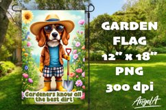 Dog Garden flag sublimation, funny garden quotes, cute dog Product Image 1