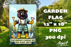 Dog Garden flag sublimation, funny garden quote Newfoundland Product Image 1