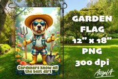 Dog Garden flag sublimation, funny garden quotes, Labrador Product Image 1