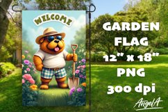 Dog Garden flag sublimation, welcome flag, Shar pei PNG Product Image 1