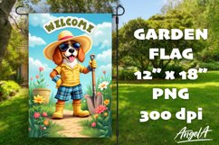 Dog Garden flag sublimation, welcome garden flag PNG Product Image 1