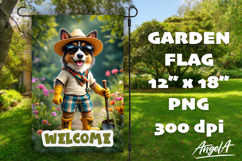 Dog Garden flag sublimation, welcome flag, german shepherd Product Image 1