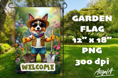Dog Garden flag sublimation, welcome flag, german shepherd Product Image 1