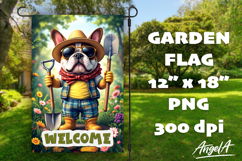 Dog Garden flag sublimation, welcome flag, American bulldog Product Image 1